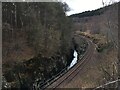 NN2981 : Railway in Monessie Gorge by Steven Brown
