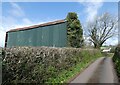 Corrugated iron barn on Sutton Lane