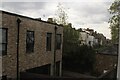 View of the rear of flats and houses from the window of the Newington Green Meeting House