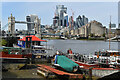 Houseboats, looking across to the City of London