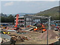 Construction of the new Metro depot at Taffs Well