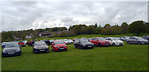 SE2536 : Overspill car parking on the playing field, Kirkstall Abbey, Leeds by habiloid
