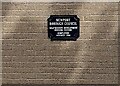 ST3188 : Black plaque on a Tewkesbury Walk wall, Shaftesbury, Newport by Jaggery