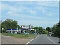 A140 north approaching Gulf petrol station at junction with B1077