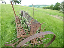 SO5497 : Old agricultural machinery on Preen Manor estate at Church Preen by Jeremy Bolwell