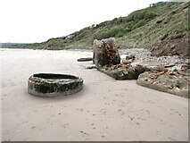 TA1278 : Concrete remains on Hunmanby Sands by Oliver Dixon