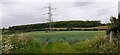 Gateway to field with pylon from Nottingham Road north of Gotham