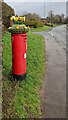 South side of a pillarbox with a hat, Henllys Way, Cwmbran