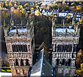 NZ2742 : The West towers, Durham Cathedral by Philip Pankhurst