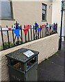 Red, white and blue bunting, High Street, Raglan