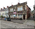 Jubilee decorations on the Lyceum Tavern in June 2022, Newport