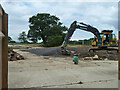 Digger in yard, Field Place Farm