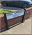 Oval Approach name sign, Frampton on Severn