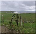 Penny farthing sculpture, Flotta, Orkney