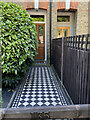 Tiled front garden path, South Croxted Road, Gipsy Hill, London