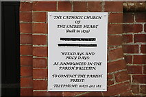NX4355 : Name Sign, The Catholic Church of The Sacred Heart by Billy McCrorie