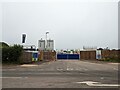 Entrance to new housing estate being built on the A38