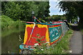 Narrowboat moored near The Plough at Simpson