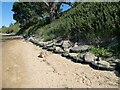 Sea defences at the foot of Iken Cliff