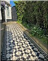 SX8673 : Tiled front path to an older house in Chudleigh Road, Kingsteignton by Robin Stott