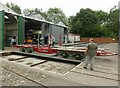 SK3454 : Crich Tramway Museum, the traverser in operation by Alan Murray-Rust