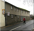 Ysgol / School warning sign, New Road, Crickhowell