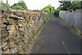 Footpath to school close and thence to the bridleway westwards