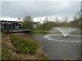 SP0373 : Fountain at Hopwood Park Services by David Smith
