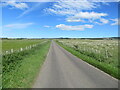 Fence enclosed minor road near to Houstry