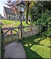 Large lamp at the churchyard entrance, Whaddon, Gloucestershire