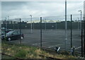 Antrim Park and Ride car park, seen from passing train