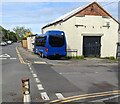 Three-axle dark blue vehicle, High Street, Pentwynmawr