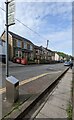 Bus stop sign, High Street, Pentwynmawr