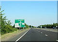 The A5 south at sign for Felton Butler Roundabout