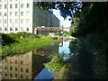 Canal approaching Britannia Mill and Lock 6E, Huddersfield