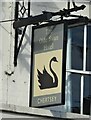 TQ0467 : Sign for the Olde Swan Hotel, Chertsey  by JThomas