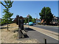 Bus stop and shelter on Bushey Road