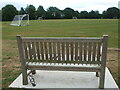 Memorial bench on Withymead Playing Fields