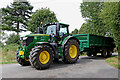 Harvest tractor near Kingswood in Staffordshire