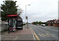 Bus stop and shelter on Straight Road, Romford