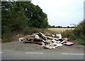 Fly-tipped rubbish beside Dytchleys Road