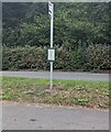 Bus stop sign and timetable near Llanishen, Monmouthshire