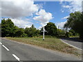 Fingerpost on minor road junction, Milch Hill