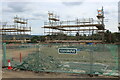 Scaffolding, building site, Ton-y-felin Farm Lane