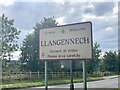 SN5602 : Welcome to Llangennech Sign by Conor MacDonald