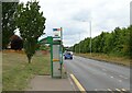 Bus stop and shelter on Bournes Green Chase