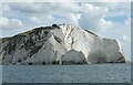 SZ2984 : The Needles - View past innermost stack to Scratchell's Bay by Rob Farrow
