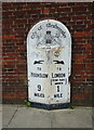 Old milepost on Kensington Road (A315)