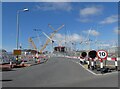 A forest of cranes, at the Hinkley Point C power station construction site