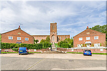 SU9849 : Guildford Cathedral and Cathedral Cottages by Ian Capper